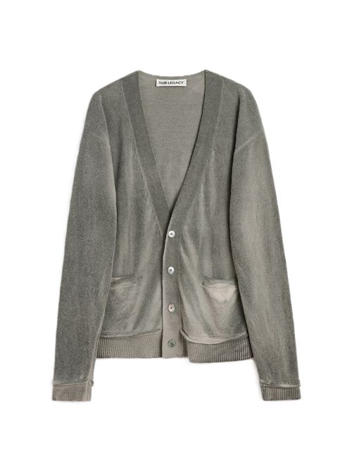 Our Legacy Cardigan Spray Dye Cherub Our Legacy | M4253PGREY SPRAY DYE CHERUB WOOL